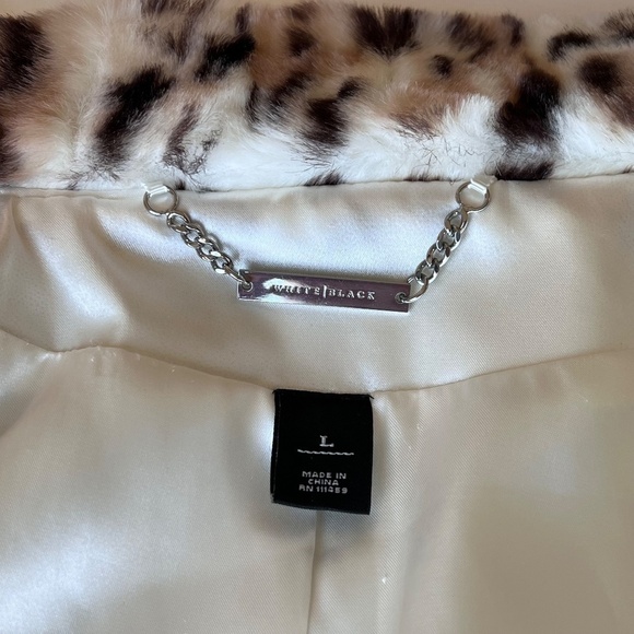 🌸Host Pick🌸WHBM Faux Fur Leopard Print Jacket Without Belt Size Large NWOT - Picture 6 of 10